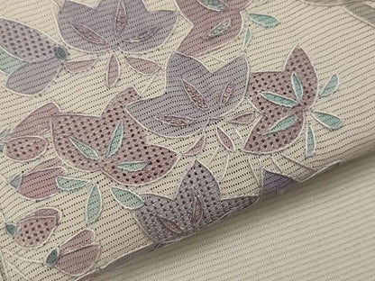 平和屋着物＊夏物　訪問着　中国三大刺繍　汕頭刺繍　スワトウ刺繍　相良刺繍　総刺繍　絽　藤花房　正絹　逸品　AABK3028st