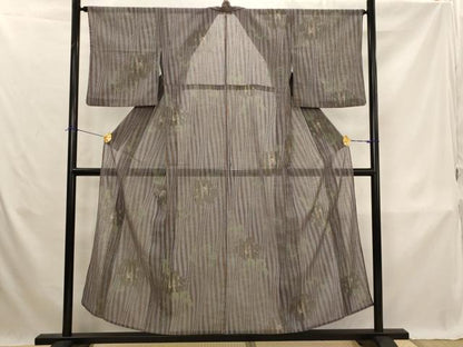 平和屋着物＊夏物　小紋　紗　舞花文　洗える着物　AABK3030st