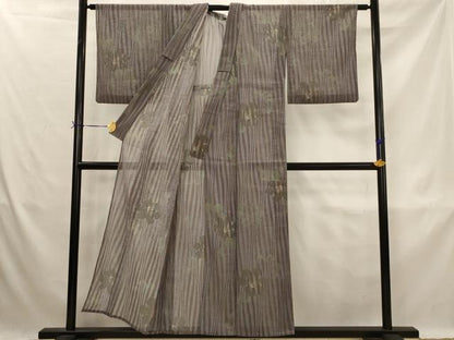 平和屋着物＊夏物　小紋　紗　舞花文　洗える着物　AABK3030st