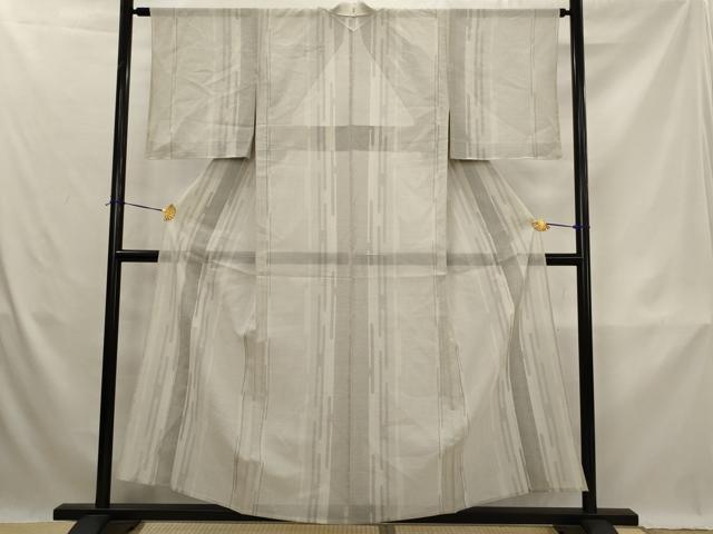 平和屋着物＊夏物　紗紬　100亀甲　エ霞間道　反端付き　正絹　逸品　AABK3032st