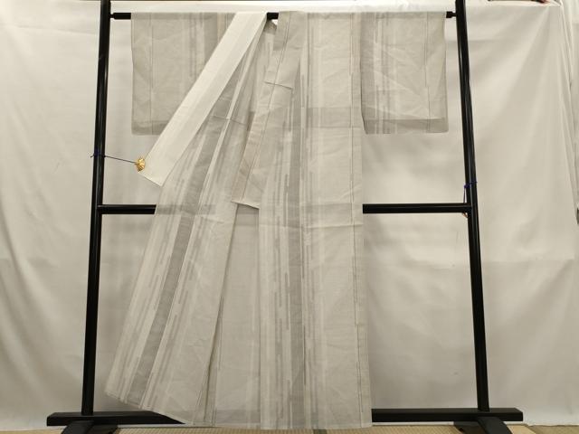 平和屋着物＊夏物　紗紬　100亀甲　エ霞間道　反端付き　正絹　逸品　AABK3032st