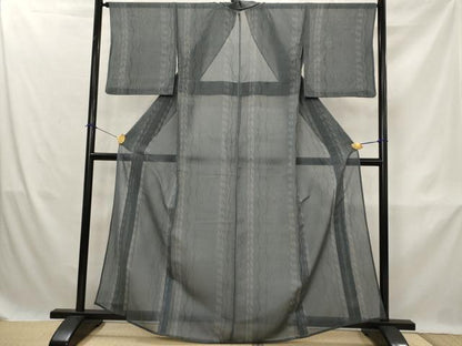 平和屋着物＊夏物　紗紬　間道　正絹　逸品　AABK3033st