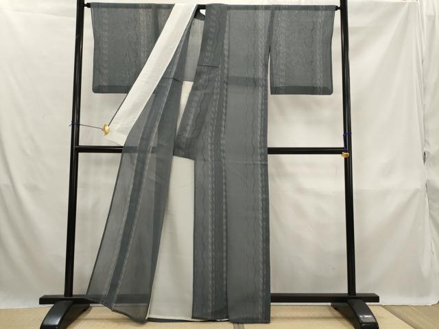 平和屋着物＊夏物　紗紬　間道　正絹　逸品　AABK3033st