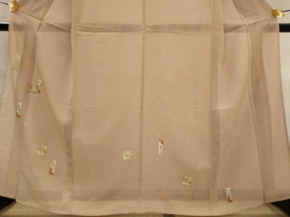 平和屋着物＊夏物　訪問着　絽　駒刺繍　色紙花文　暈し染め　金彩　正絹　逸品　AABK3034st
