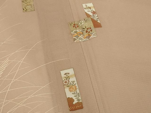 平和屋着物＊夏物　訪問着　絽　駒刺繍　色紙花文　暈し染め　金彩　正絹　逸品　AABK3034st