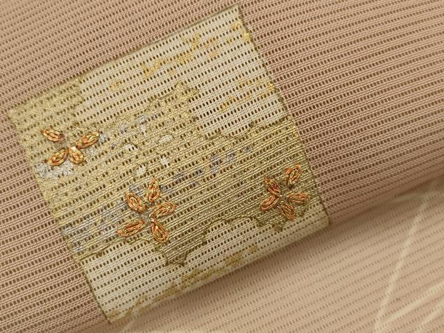 平和屋着物＊夏物　訪問着　絽　駒刺繍　色紙花文　暈し染め　金彩　正絹　逸品　AABK3034st