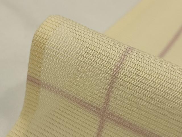 平和屋着物＊夏物　小紋　絽　変わり格子　正絹　逸品　AABK3036st