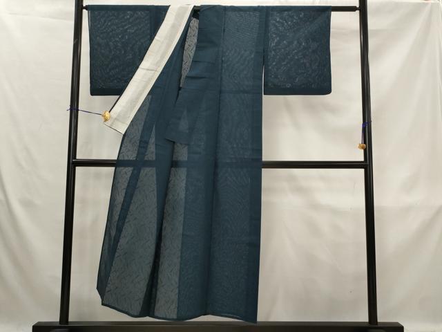 平和屋着物＊夏物　色無地　紗　草葉紋紗　褐返色　正絹　逸品　AABK3038st