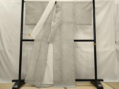 平和屋着物＊夏物　本塩沢　夏塩沢　130亀甲　舞花文　正絹　逸品　AABK3040st