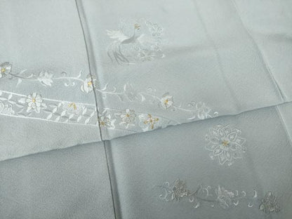 平和屋着物●訪問着　総刺繍　更紗花鳥文　正絹　逸品　AABK3041ck