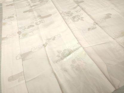 平和屋着物●振袖用長襦袢　袷　舞花地紋　暈し染め　正絹　逸品　AABK3044ck