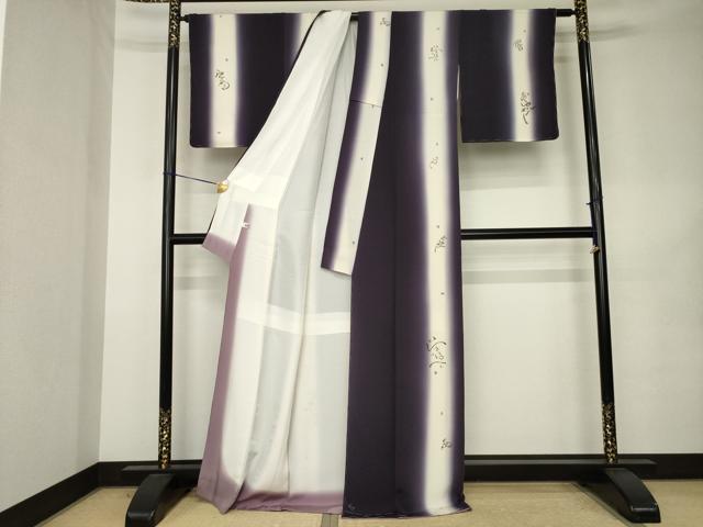 平和屋着物●訪問着　洛楽人工房　間道　いろは唄　暈し染め　鬼しぼ縮緬　正絹　逸品　未使用　AABK3045ck