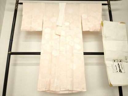 平和屋着物●銀座　志ま亀　長襦袢　無双仕立て　梅　たとう紙付き　正絹　逸品　AABK3048ck