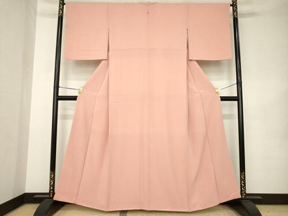 平和屋着物●上質な色無地　宍色　正絹　逸品　未使用　AABK3049ck