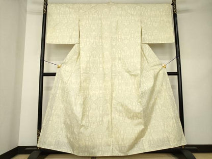 平和屋着物●上質な紬　飾花文　正絹　逸品　AABK3054ck