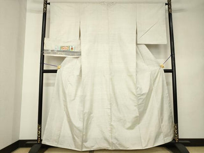平和屋着物●本場大島紬　白大島　カタス　阿多利謹製　証紙付き　正絹　逸品　AABK3055ck