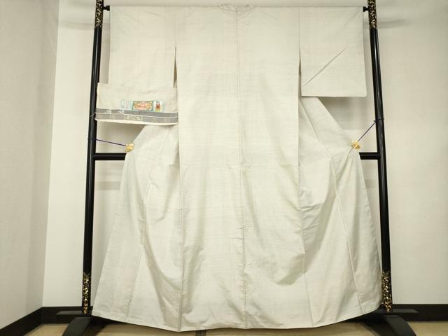 平和屋着物●本場大島紬　白大島　カタス　阿多利謹製　証紙付き　正絹　逸品　AABK3055ck