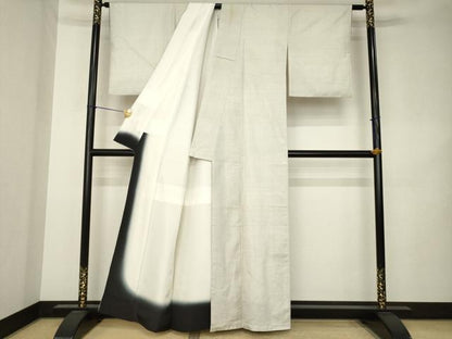 平和屋着物●本場大島紬　白大島　カタス　阿多利謹製　証紙付き　正絹　逸品　AABK3055ck