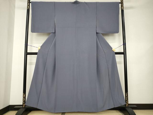 平和屋着物●上質な色無地　紫鼠色　正絹　逸品　AABK3060ck
