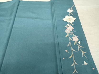 平和屋着物●訪問着　友禅　作家物　枝垂れ花文　暈し染め　正絹　逸品　AABK3064ck