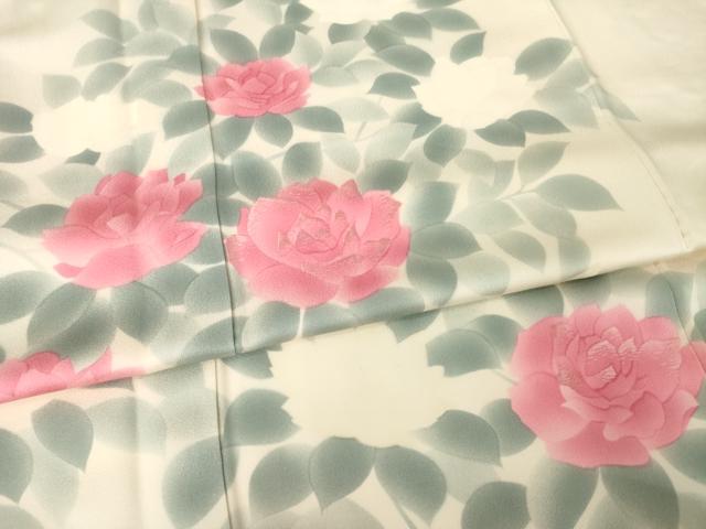 平和屋着物●訪問着　刺繍　薔薇　バラ　正絹　逸品　AABK3065ck