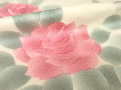 平和屋着物●訪問着　刺繍　薔薇　バラ　正絹　逸品　AABK3065ck
