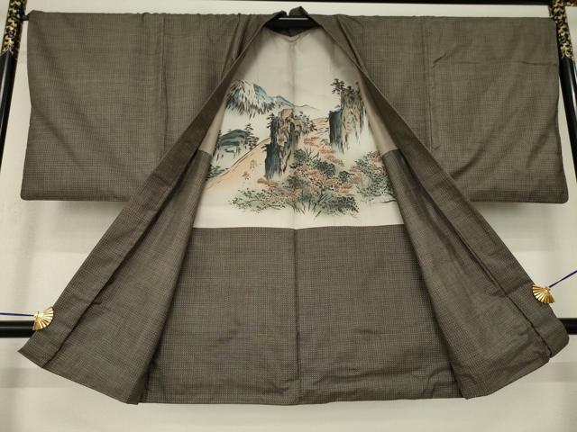 平和屋着物●男性　本場大島紬　アンサンブル　西郷絣　反端付き　正絹　逸品　AABK3067ck