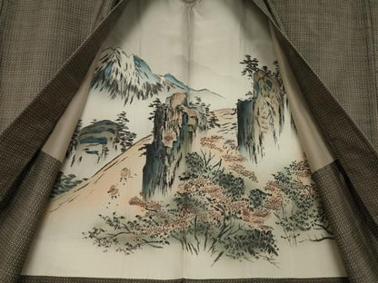 平和屋着物●男性　本場大島紬　アンサンブル　西郷絣　反端付き　正絹　逸品　AABK3067ck