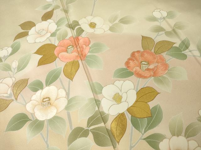 平和屋着物●訪問着　刺繍　枝花文　暈し染め　ロング丈　正絹　逸品　AABK3070ck