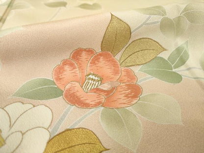 平和屋着物●訪問着　刺繍　枝花文　暈し染め　ロング丈　正絹　逸品　AABK3070ck