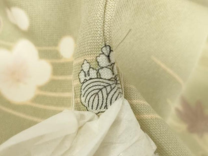平和屋着物●訪問着　駒刺繍　風景文　暈し染め　金彩　正絹　逸品　AABK3072ck