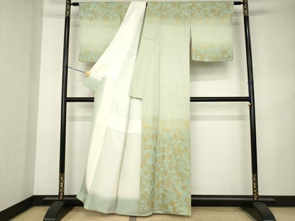 平和屋着物●訪問着　葡萄蔦草文　暈し染め　金彩　正絹　逸品　AABK3074ck