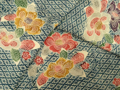 平和屋着物●上質な小紋　型染め　椿　正絹　逸品　AABK3078ck