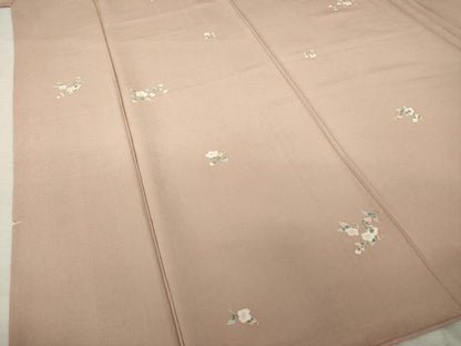 平和屋着物●上質な小紋　友禅　枝花文　正絹　逸品　AABK3079ck