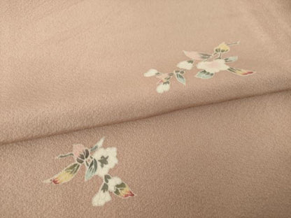 平和屋着物●上質な小紋　友禅　枝花文　正絹　逸品　AABK3079ck