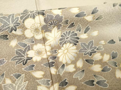 平和屋着物●訪問着　桜楓文　暈し染め　正絹　逸品　AABK3080ck