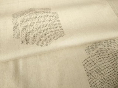 平和屋着物●結城紬　80亀甲　飛び亀甲柄　亀甲文　胴抜き仕立て　正絹　逸品　AABK3081ck
