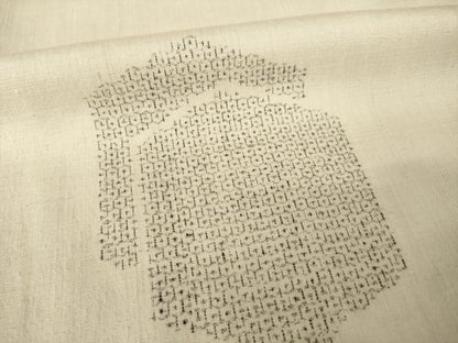 平和屋着物●結城紬　80亀甲　飛び亀甲柄　亀甲文　胴抜き仕立て　正絹　逸品　AABK3081ck