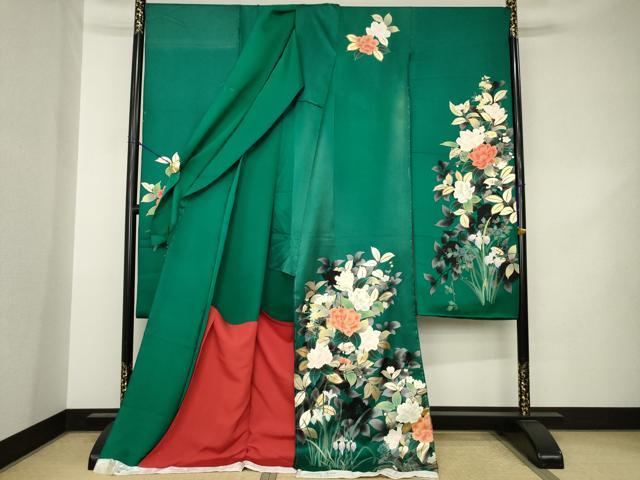 平和屋着物●豪華振袖　加勢大周　草花文　仮絵羽　逸品　未使用　AABK3083ck