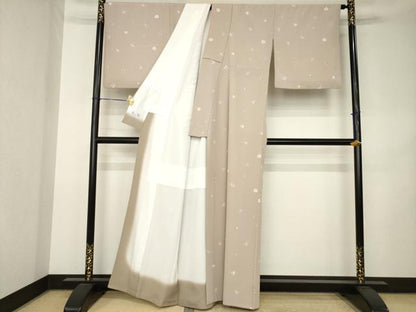 平和屋着物●洗える最高級着物　＜英＞はなぶさ謹製　小紋　舞花文　洗える着物　AABK3085ck