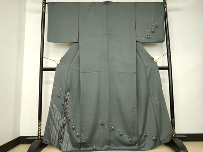 平和屋着物●雲龍　訪問着　舞桜　雫　金彩　正絹　逸品　AABK3088ck
