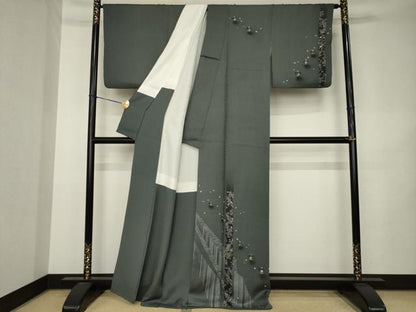 平和屋着物●雲龍　訪問着　舞桜　雫　金彩　正絹　逸品　AABK3088ck
