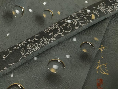平和屋着物●雲龍　訪問着　舞桜　雫　金彩　正絹　逸品　AABK3088ck