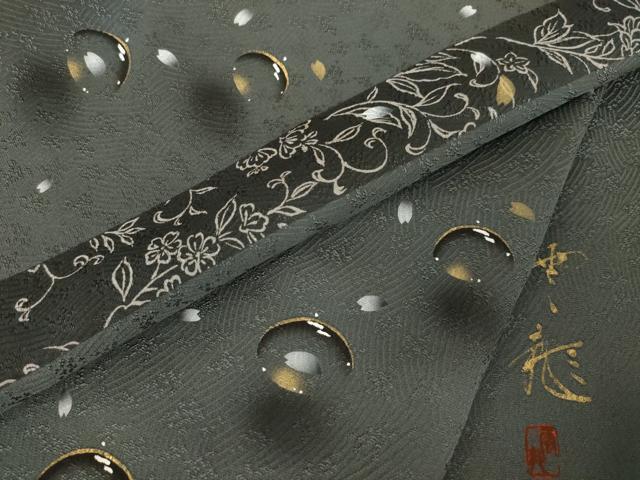 平和屋着物●雲龍　訪問着　舞桜　雫　金彩　正絹　逸品　AABK3088ck