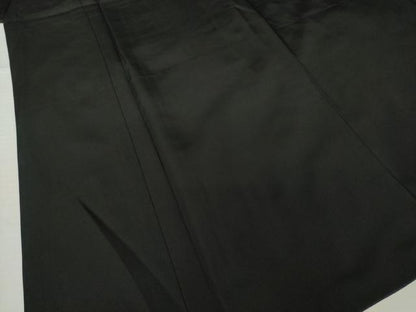 平和屋着物●男性　黒紋付　反端付き　正絹　逸品　AABK3091ck