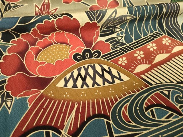 平和屋着物●豪華振袖　紅型　風景文　暈し染め　ロング丈　正絹　逸品　AABK3097ck