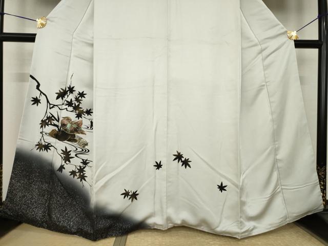 平和屋着物●訪問着　鴛鴦楓文　暈し染め　金彩　正絹　逸品　AABK3099ck