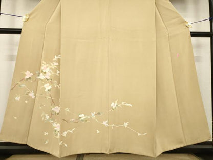 平和屋着物●本加賀友禅作家　南克治　訪問着　枝花文　正絹　逸品　AABK3100ck