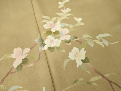 平和屋着物●本加賀友禅作家　南克治　訪問着　枝花文　正絹　逸品　AABK3100ck