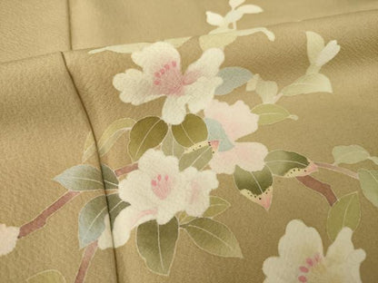 平和屋着物●本加賀友禅作家　南克治　訪問着　枝花文　正絹　逸品　AABK3100ck